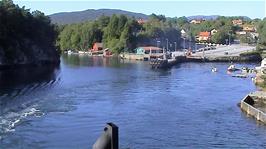 Leaving Halhjem on the ferry to Sandvikvåg, 24.7 miles into the ride